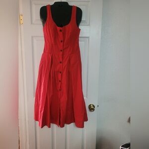 Eliza J Red Sleeveless Scoop Neck Sundress